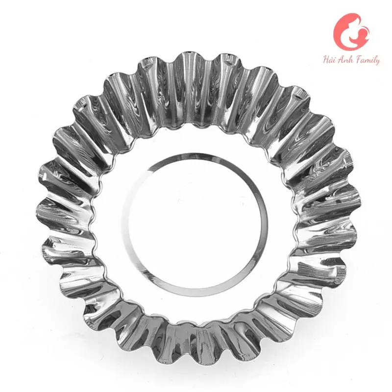 Khuôn Bánh Tart Trứng Lượn Sóng Cao Cấp Rộng 7,2cm 8