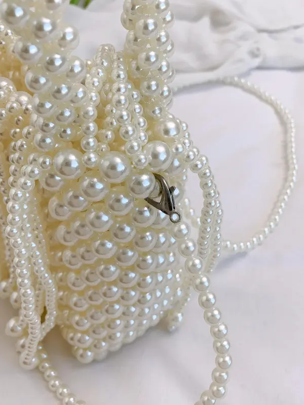 Fashionable Handmade Beaded Design Handbag, Casual Cute Style Shoulder Bag for Women, Trendy All-match Bag for Daily Use 8