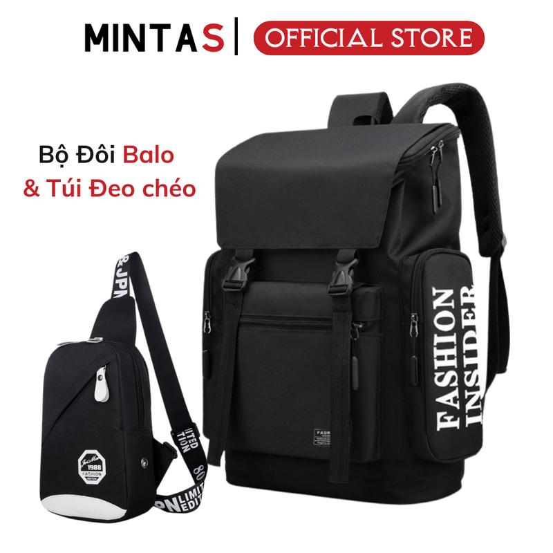 Combo Balo Du Lịch Kèm Túi Đeo Chéo FASHION Nam Nữ Chất Vải Bền Bỉ. Balo Đeo Vai Đựng Sách Vở Laptop Và Quần Áo Đa Năng Hình Hộp Cỡ Lớn ( MT28)