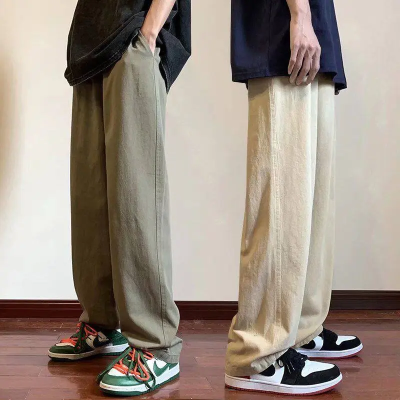 Quần ống rộng namM-5XL, quần lọt khe thời trang phong cách Hàn Quốc, quần dài nam, quần lọt khe nam