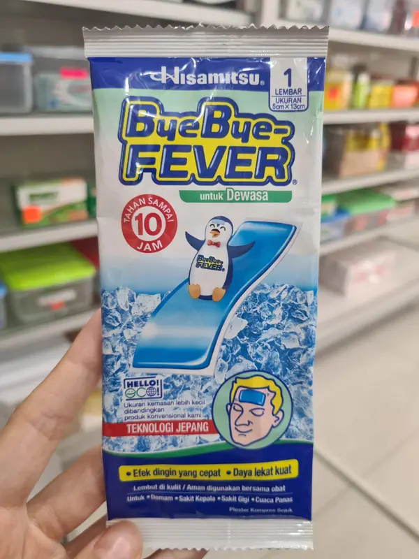 BYEBYE FEVER DEWASA 1 SACHET PLESTER KOMPRES DEMAM DEWASA / PLESTER KOMPRES TURUN PANAS / PLESTER DEMAM 4
