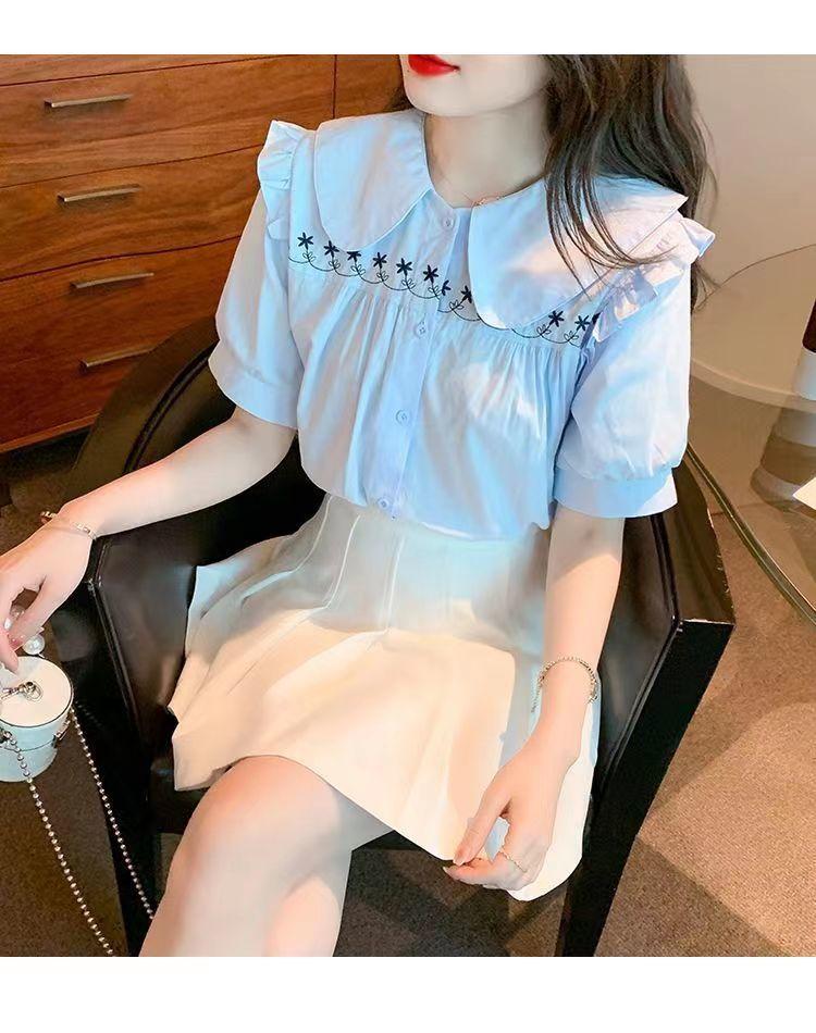 Product Introduction of Áo Sơ Mi Thêu, Cổ Búp Bê, Dành Cho Nữ, Hàng Mới Về Mùa Hè 2023, Tay Phồng Cao Cấp, Thiết Kế Sành Điệu, Dễ Phối Đồ 10