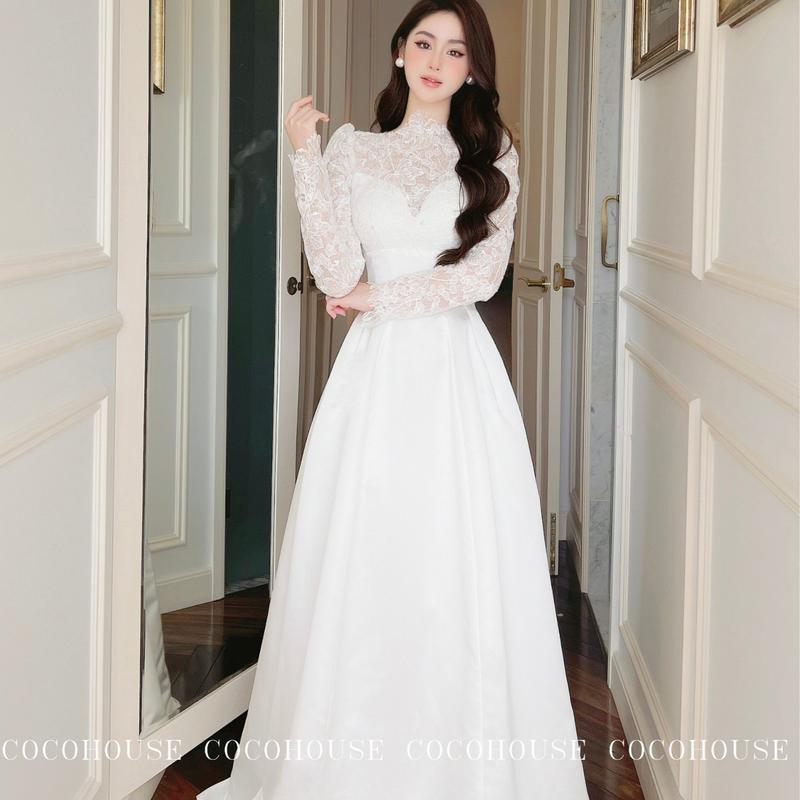 Váy Cưới Đi Bàn Ren Tay Dài - COCO HOUSE Nữ Women