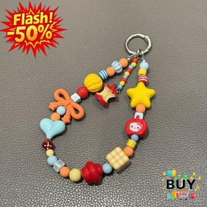 จี้แอปเปิ้ล, เครื่องประดับน่ารัก, พวงกุญแจหลากสี, โซ่โทรศัพท์ลูกปัด, เชือกเส้นเล็ก CCD, อุปกรณ์เสริมกล้อง อุปกรณ์เสริม กุญแจ พวงกุญแจ ห้อยโทรศัพท์