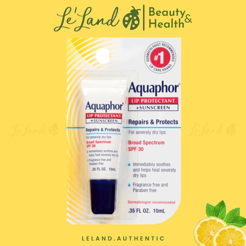 Bill US - Son dưỡng môi có SPF Aquaphor Lip Protectant + Sunscreen SPF 30 10ml Nữ Skincare Socola Cosmetic