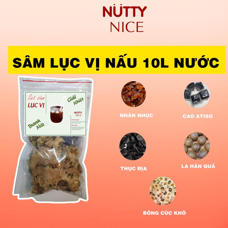 Set nguyên liệu nấu Trà sâm lục vị - nấu được 10L nước, kèm công thức nấu - [ Nutty nice ] Nước Trà Chè Tea