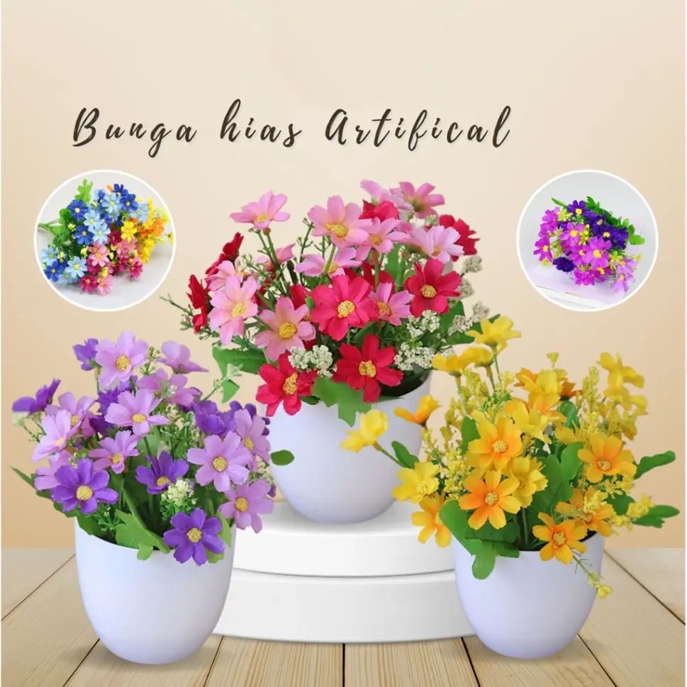 Tanaman Hias Bunga Plastik / Ornamen tanaman Bunga Plastik Dekorasi / Tanaman Bonsai Artificial Pajangan Pot