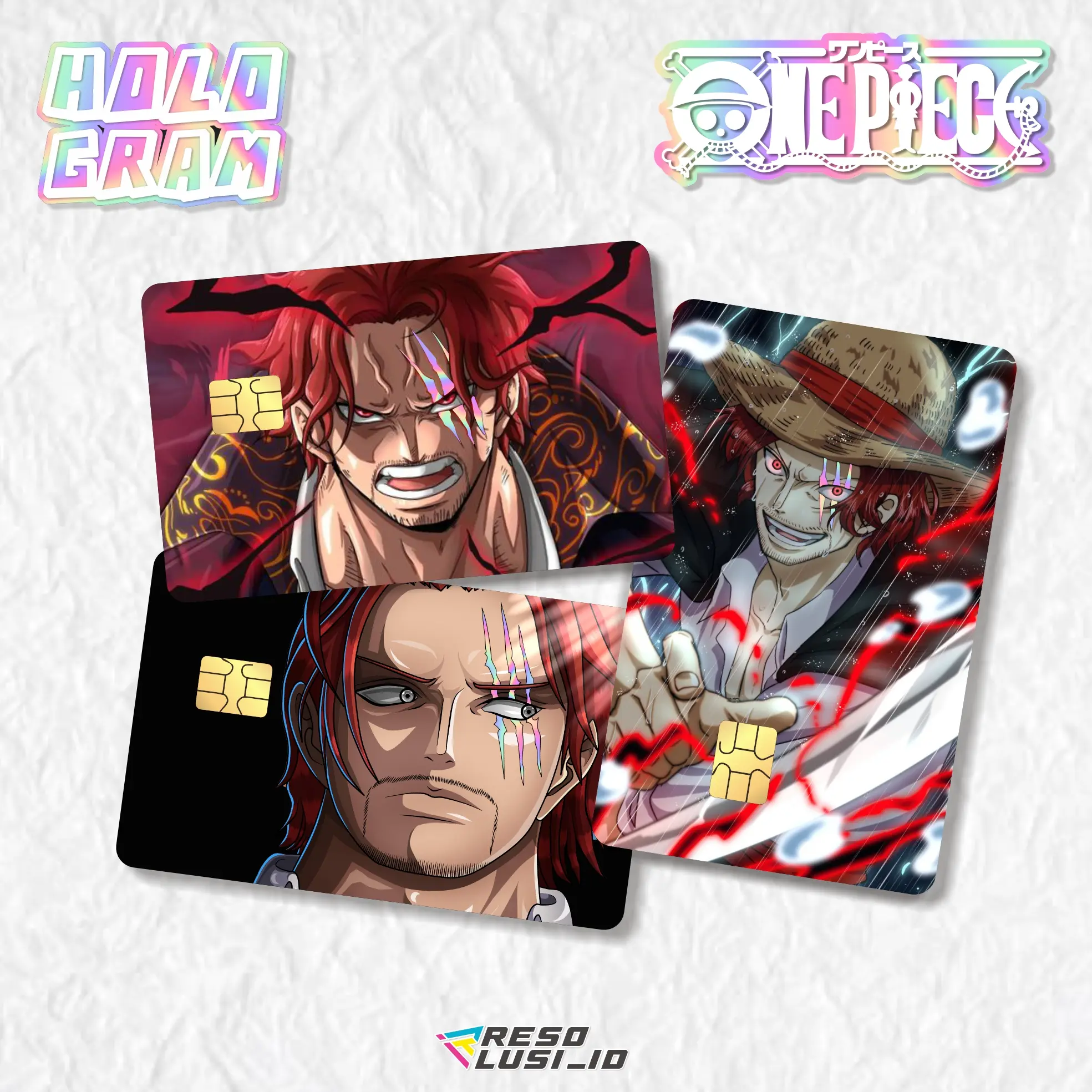 STIKER PELINDUNG KARTU SKIN CARD ATM E-MONEY ONE PIECE SPECIAL SHANKS