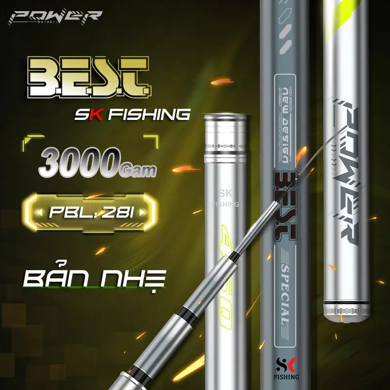 Cần câu cá SK FISHING BEST Bản Nhẹ bắt cá tổng hợp dòng giữ cá tốt