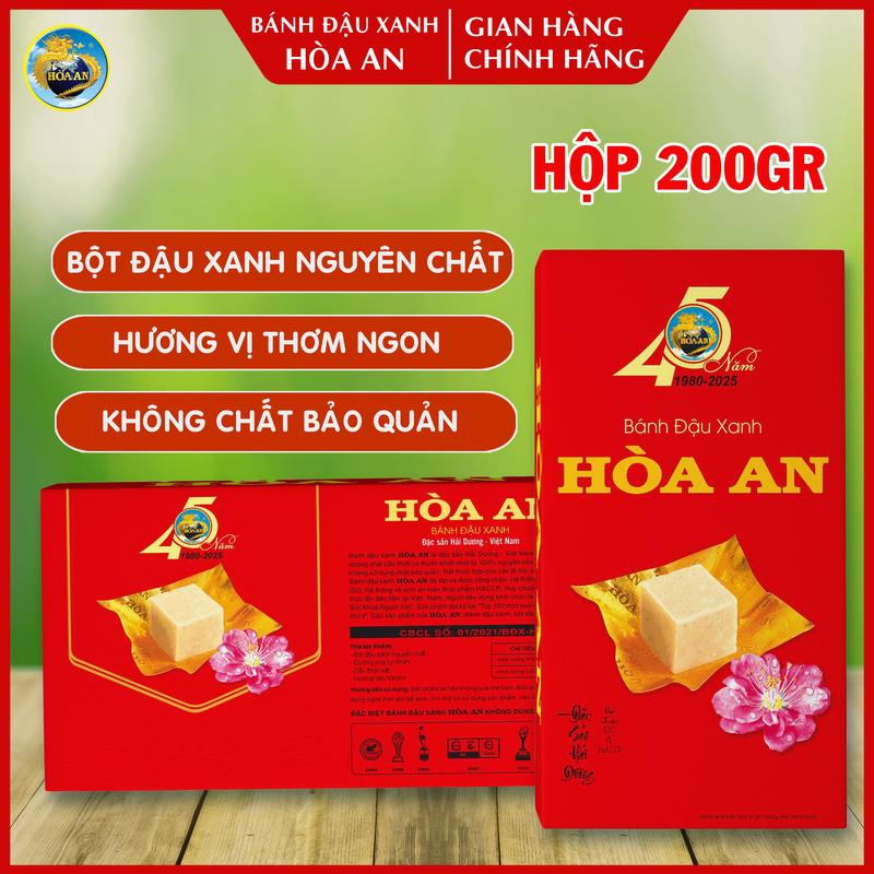  Bánh Đậu Xanh Hòa An Hộp 200gr  Date mới + chính hãng  