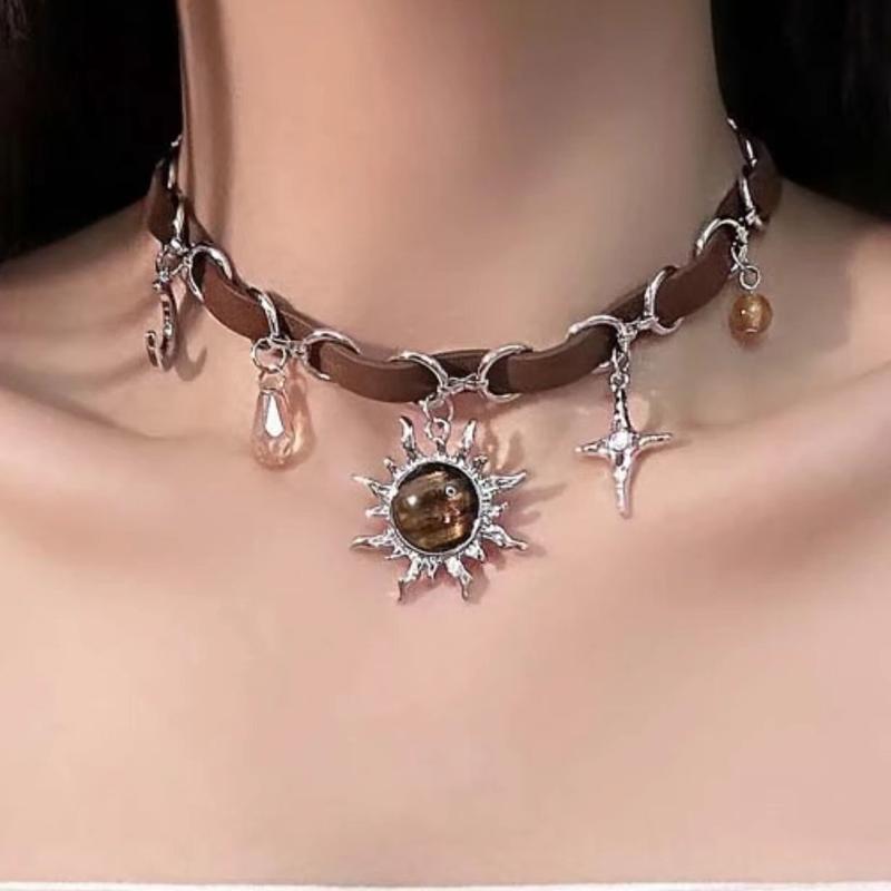 Mặt Dây Chuyền Mặt Trời Mặt Trăng Ngôi Sao Maillard, Dây Chuyền Xương Đòn Ghép Da, Thời Trang Nữ, Dễ Phối Đồ Độc Đáo, Ngọt Ngào Và Thanh Lịch, Vòng Cổ vòng  cổ  rồng chuỗi  400 5