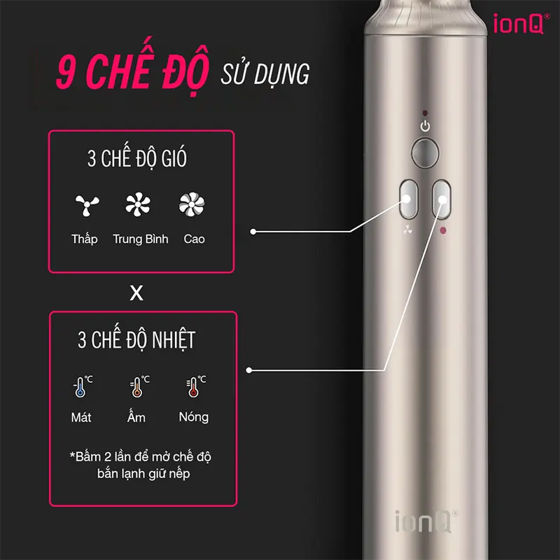 Máy sấy tóc ion âm tạo kiểu ionQ Ecostyle 4 trong 1 tốc độ cao nhanh khô bảo vệ tóc bóng mượt 8