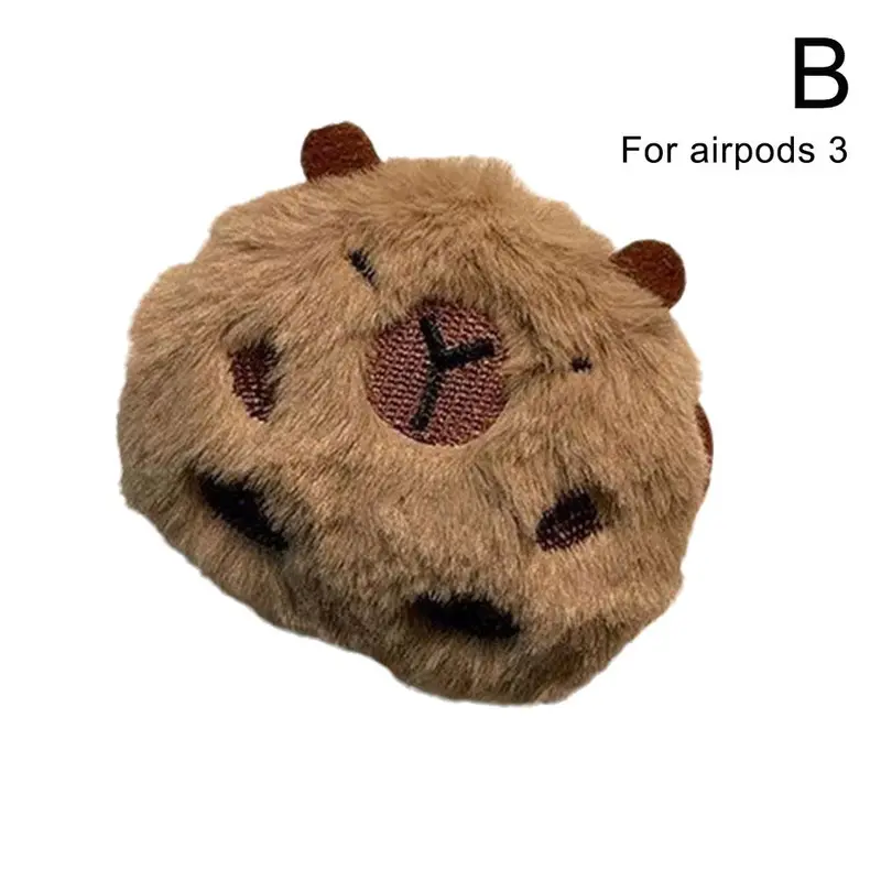 Vỏ Tai Nghe Capybara Nhồi Bông Ấm Áp, Dành Cho Airpods Pro 2, Vỏ Bảo Vệ Tai Nghe Nhồi Bông Mềm, Da Bảo Vệ, Màu Nâu 7