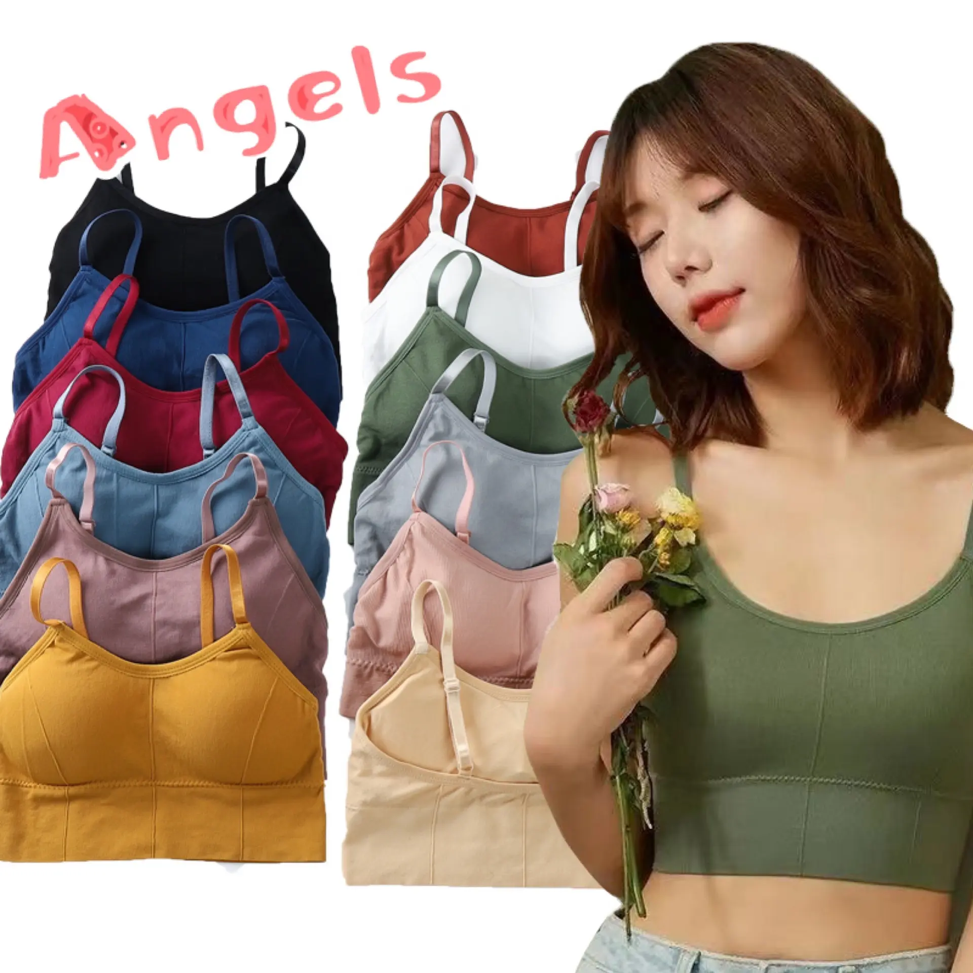 Underwear beauty back sling girls underwear tube top sports vest