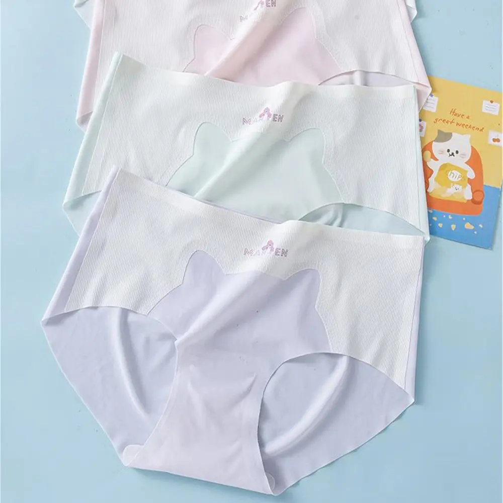 4 chiếc quần lót cho bé gái phát triển, quần lót cho bé gái tuổi teen, quần mỏng mùa hè dễ thương, quần tam giác mặc thoải mái và thoáng khí, đồ lót tối giản cho nữ