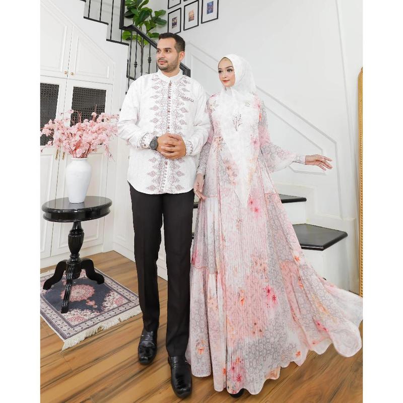 Sarimbit Keluarga PERMATA RAYA by Eldeena Syari - Couple Family Lebaran REALPIC terbaru Muslim Gamis Baju Pasangan Wanita Dress 3
