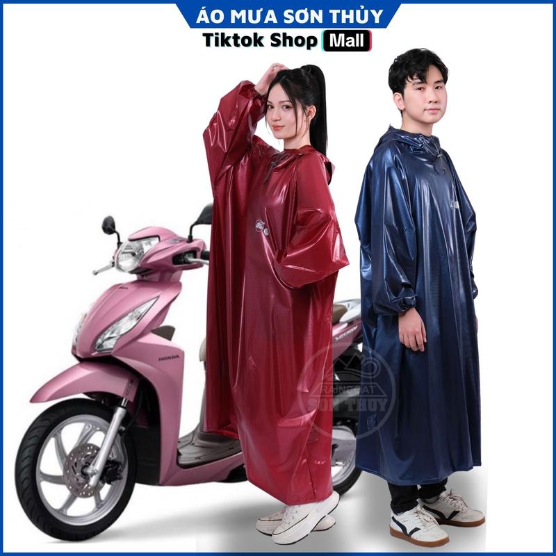 Áo mưa Sơn Thủy - Áo mưa bít kín áo mưa ích kỷ nhựa PVC siêu dai chống thấm tuyệt đối - Size cho người cao dưới 1m65