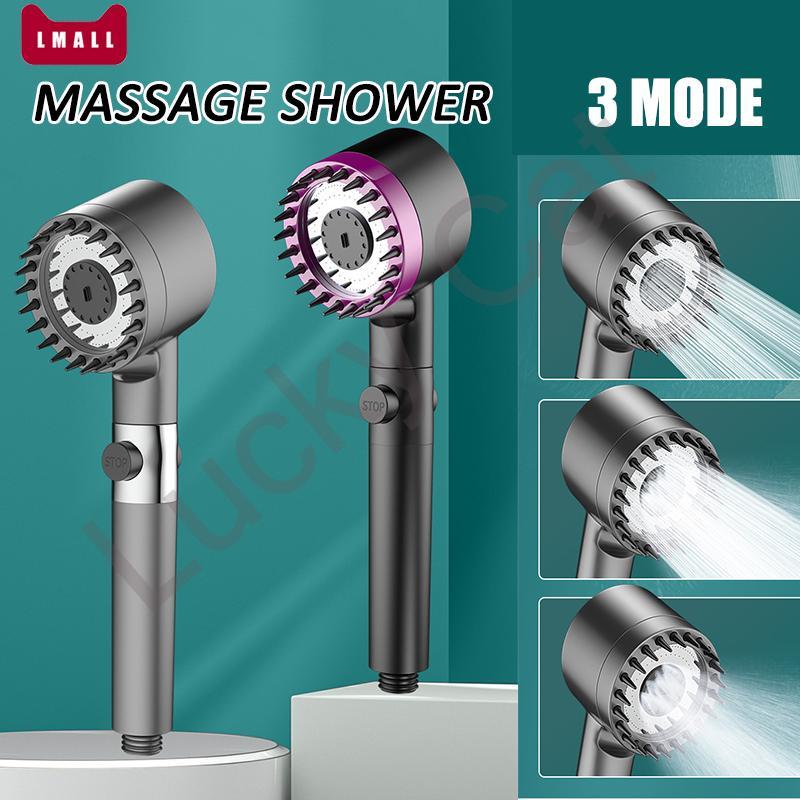 Kit 4 In 1 Massage Shower Head 3 Mode High Pressure Water Saving ...
