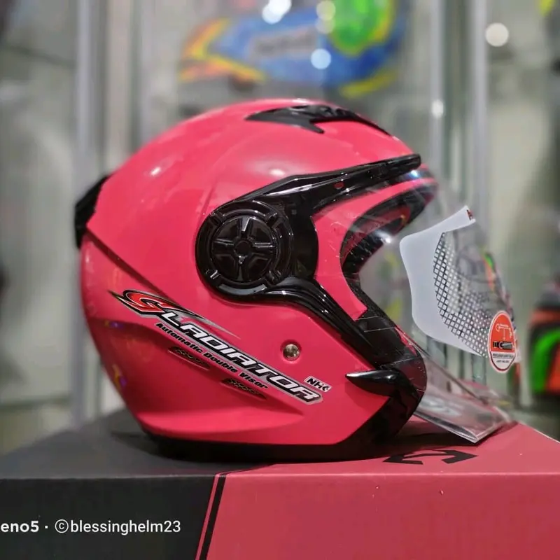 NHK GLADIATOR SOLUD VARIASI WARNA HELM OPEN FACE DOBLE VISOR 0