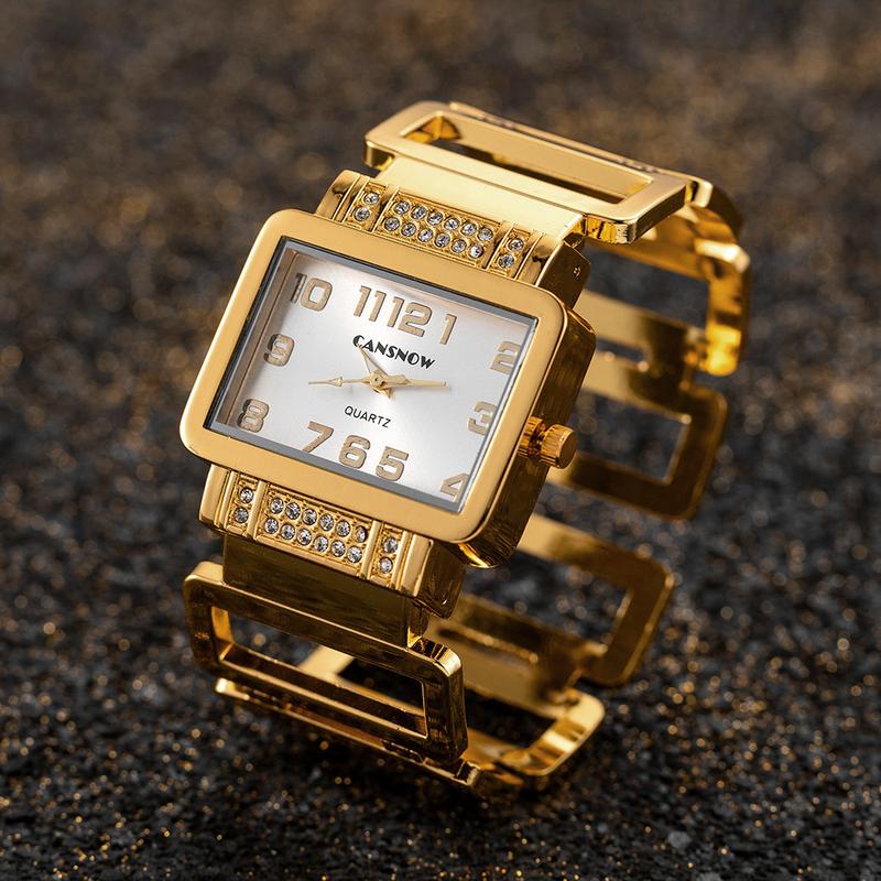 Product Introduction of Jam Tangan Wanita, Fesyen, Mewah, Emas dan Perak, Jam Tangan Gelang Personaliti Indah, Dail Segi Empat, Jam Tangan Persegi, Jam Tangan Elektronik, untuk Wanita Watches 7