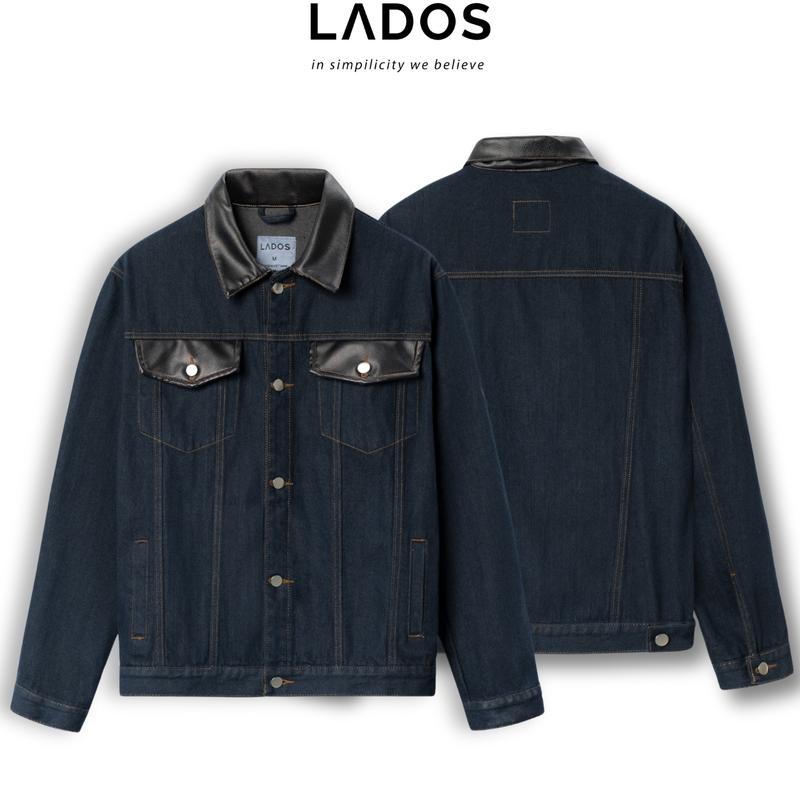 Áo Khoác Jean phối Da LADOS - LD12108 fashion, trẻ trung, năng động, phong cách