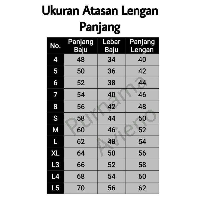 SERAGAM SEKOLAH LENGAN PANJANG SD/SMP/SMA HEM PUTIH PURNAMA AVIENO Katun 1