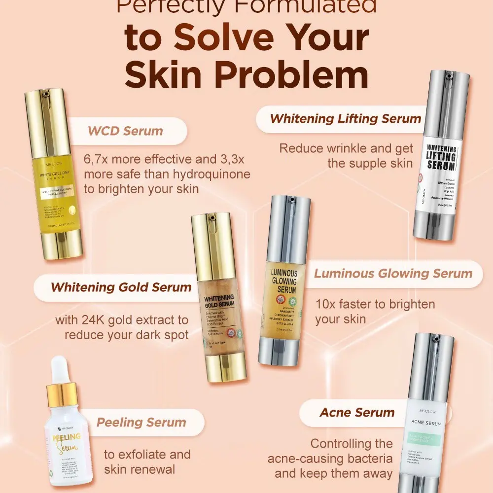 Ms Glow Serum wajah |LUMINOUS|LIFTING|ACNE|PEELING Kotoran Mencerahkan
