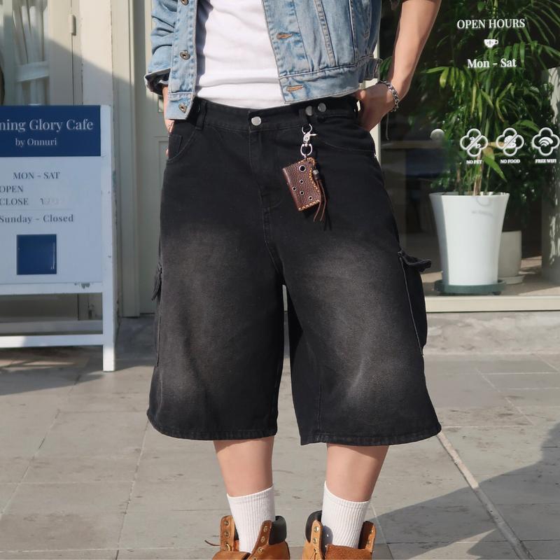 [SJ01] Quần JEAN SHORT LỬNG Cạp Đính Cúc Vải Denim Phong Cách Hàn Quốc Bycamcam 4