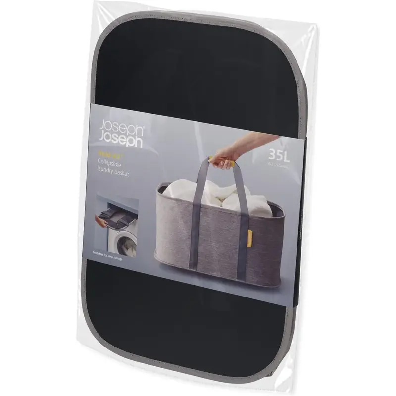 Collapsible 35L Washing Laundry Basket Bag, Durable Fabric, Moisture Resistant- Grey 5
