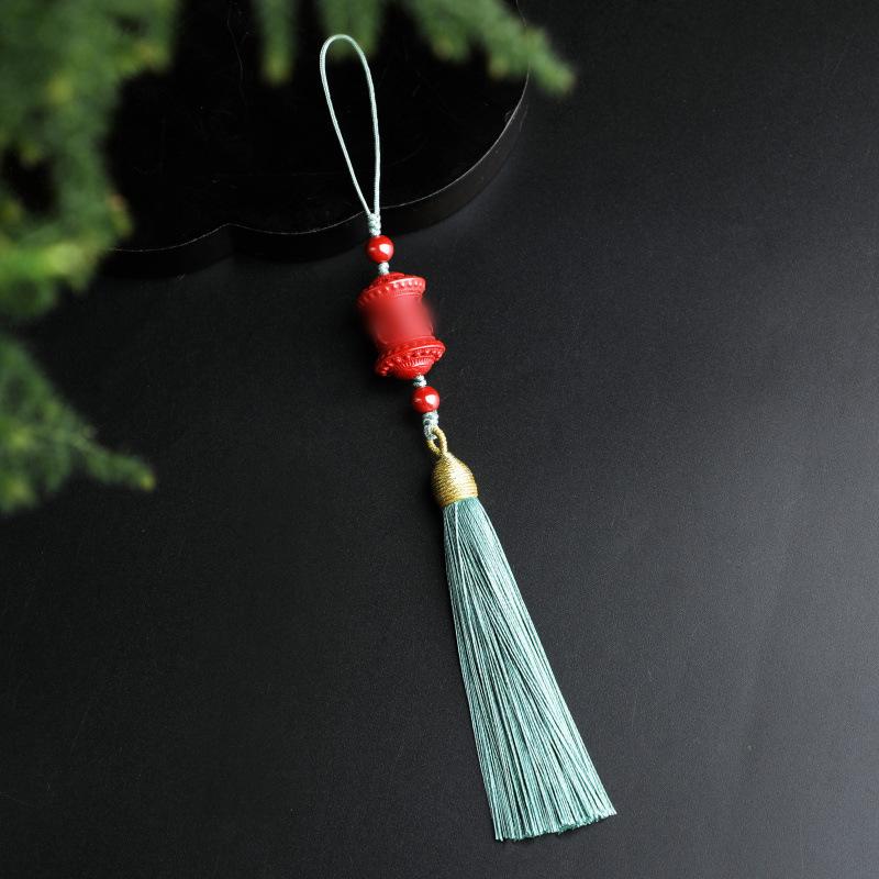 Product Introduction of Natural Cinnabar Six Words Mantra Pendant Birth Year Beads Phone Case Ornaments Car Hanging Keychain Decorative Gift 14