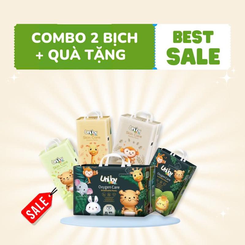 [COMBO 2 BỊCH KÈM QUÀ] Tã/bỉm Unijoy Cao cấp chuyên đêm cho các bé từ sơ sinh 0 - 25kg đủ size từ NB - 4XL Cho Bé