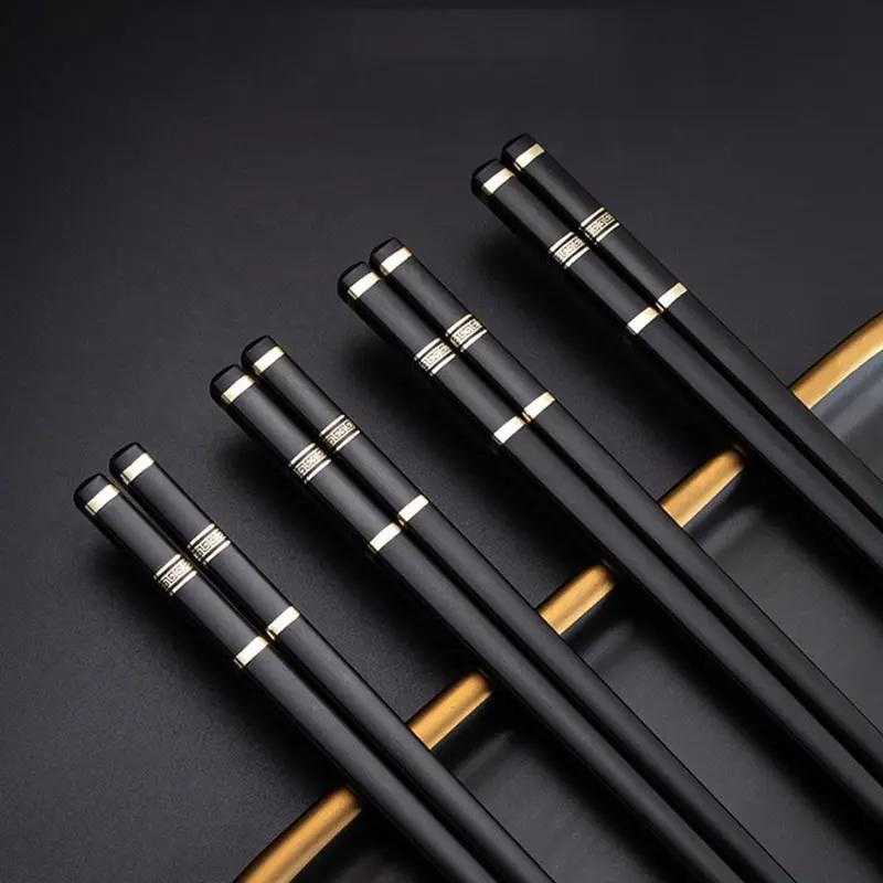 Product Introduction of Alloy Chopsticks, 5 Pairs Durable Non-slip Chopsticks, Modern Design Chopsticks, Easy To Clean Kitchen Utensils for Home Use 5