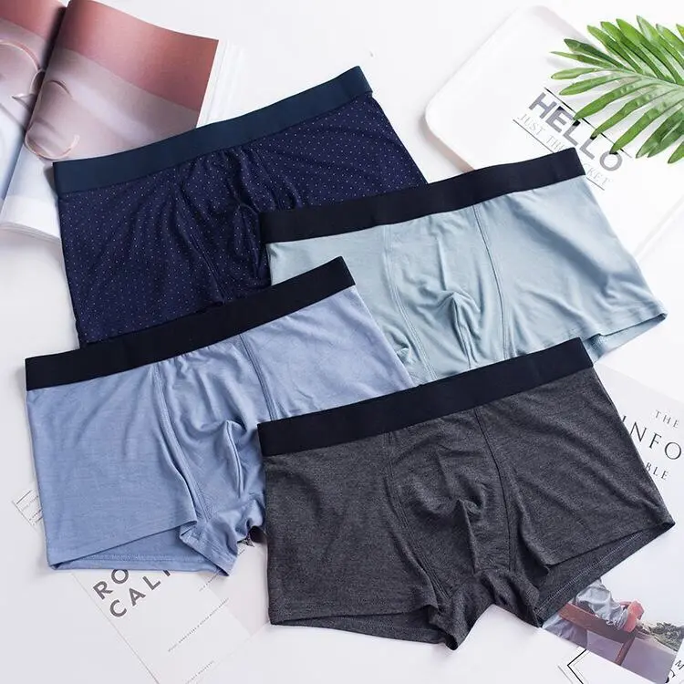 4 QUẦN LÓT BÉ TRAI SIZE ĐẠI 35-85KG DẠNG ĐÙI Polyester