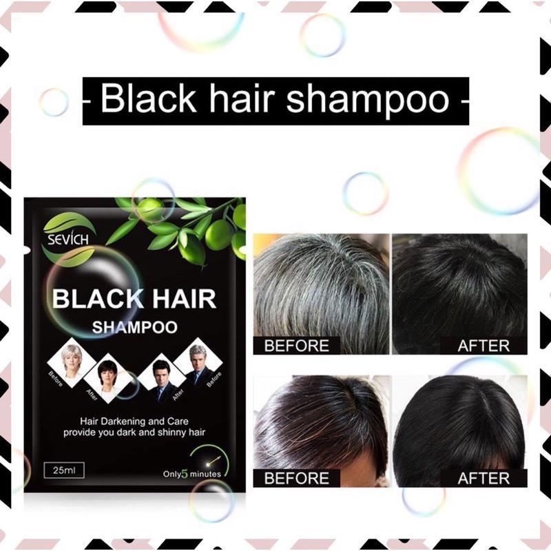 Thuốc Nhuộm Tóc Màu Đen Dạng Gội Sevich 1 gói 25ML Tinh Chất Tự Nhiên 8