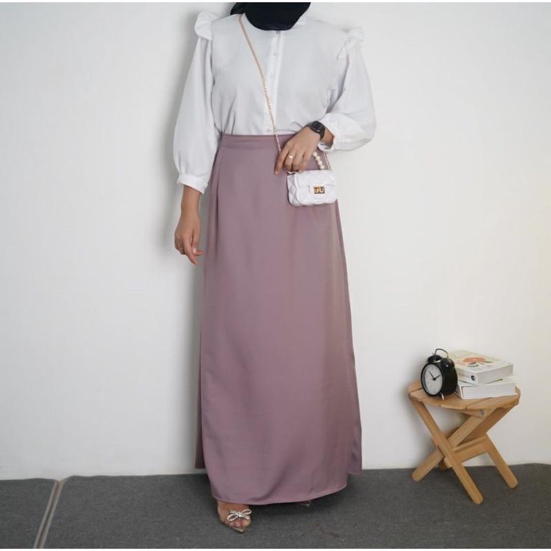ROK A-LINE SKIRT POLOS | ROK POLOS SHAKILA | GEA SKIRT YOONA SKIRT | ROK BASIC POLOS FORMA Muslim Panjang 2