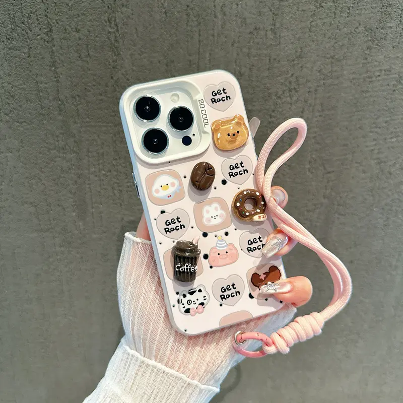 iPhone SpecialCasing  Compatible For iPhone 11 XR 15 13 14 12 Pro Max 7 8 Plus X Xs Max Ponsel Silikon cute dessert animals case casing B0608 1