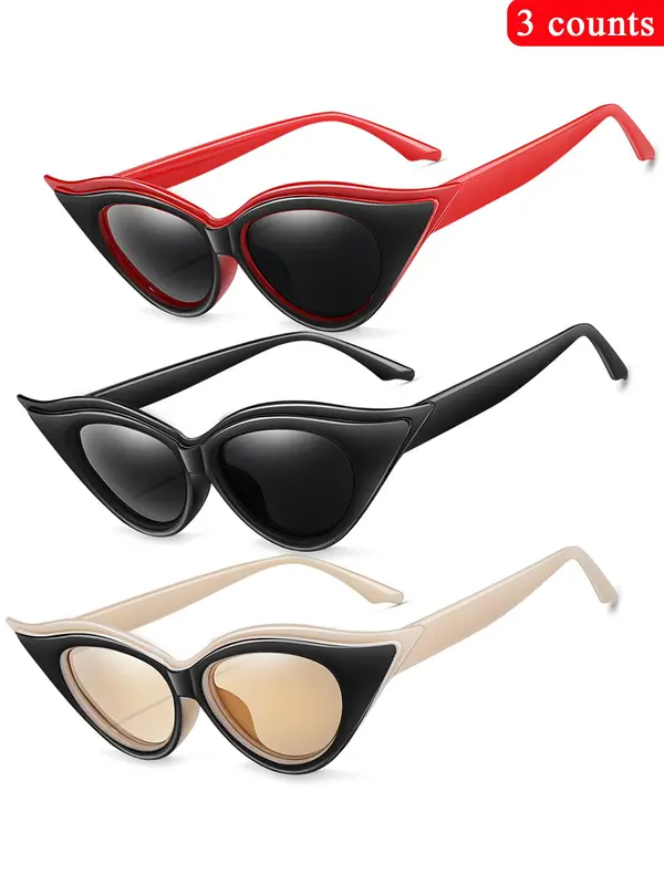 Women's Fashionable Cat Eye Frame Sunglasses, PC Frame Outdoor Sports Sunglasses, Fashion Accessories for Outdoor Activities 1