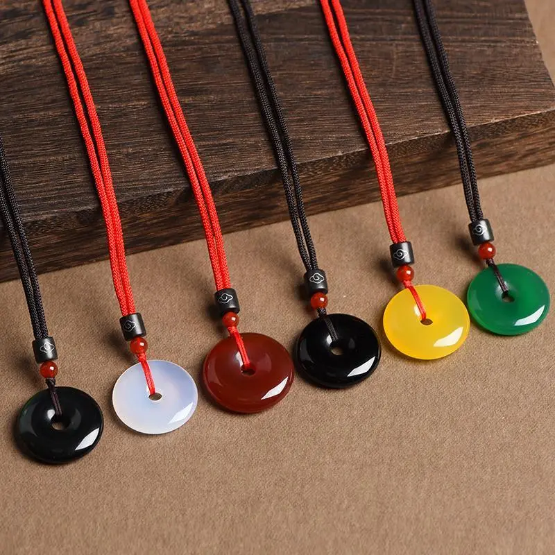Vòng Cổ Khóa Hòa Bình, Làm Bằng Đá Obsidian, Mặt Dây Chuyền Mã Não Đỏ, Mặt Dây Chuyền Đá Canary, Thích Hợp Cho Nam Và Nữ, Thích Hợp Cho Trẻ Em, Quà Tặng Năm Sinh, Thích Hợp Cho Các Cặp Đôi