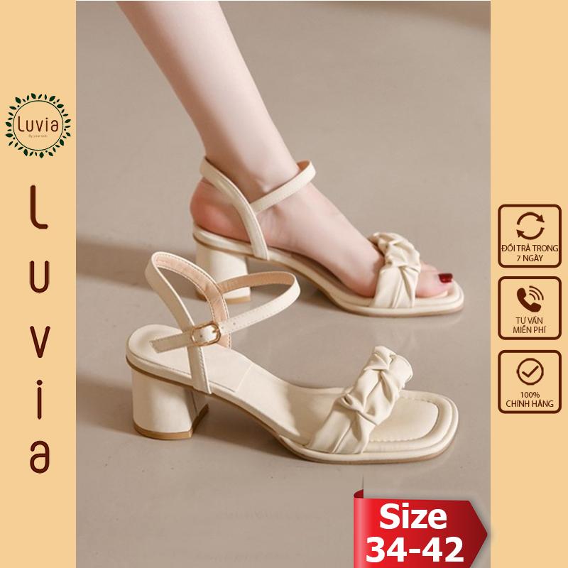  Giày cao gót 5 phân sandal quai nhúm kiểu mới Luvia 79CG 