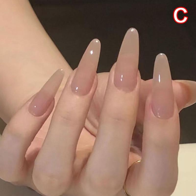 Product Introduction of 24Pcs Fake Nails Set Light Luxury Flashing False Nails French Wearable Nails Removable False Nails 28