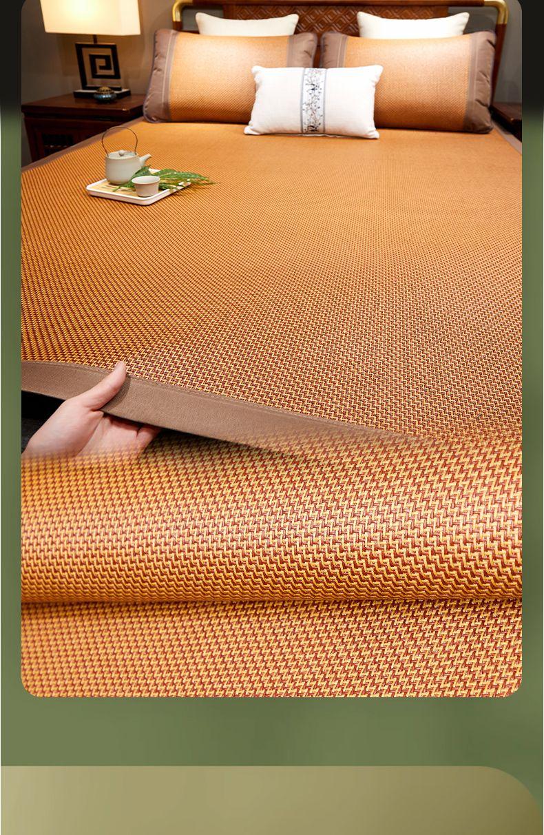 Product Introduction of [Accumulated Hot Sale 99.99 Million + Pieces] Lehome High-End Double-Sided Rattan Mat Three-Piece Set of Summer Sleeping Mat Ice Silk Mat Foldable Student Household Dormitory Summer 10