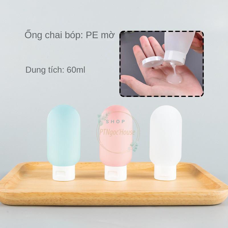 Chai Chiết Dầu Gội, Mỹ Phẩm Du Lịch 60Ml Dạng Gel Nhiều Màu, Tuýp Chiết Sữa Tắm Tiện Lợi
