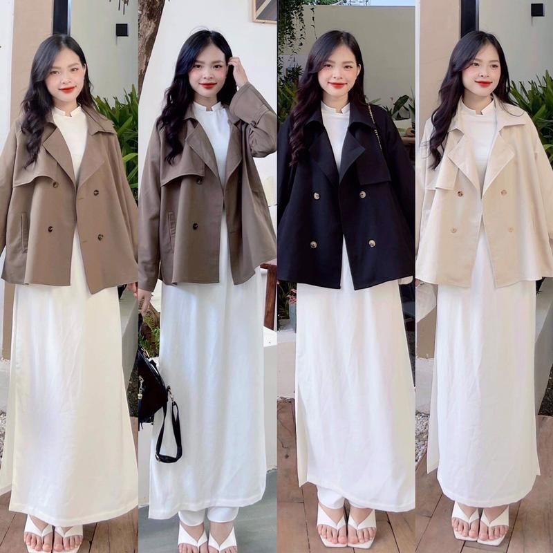 Áo mangto dáng ngắn siêu cưng