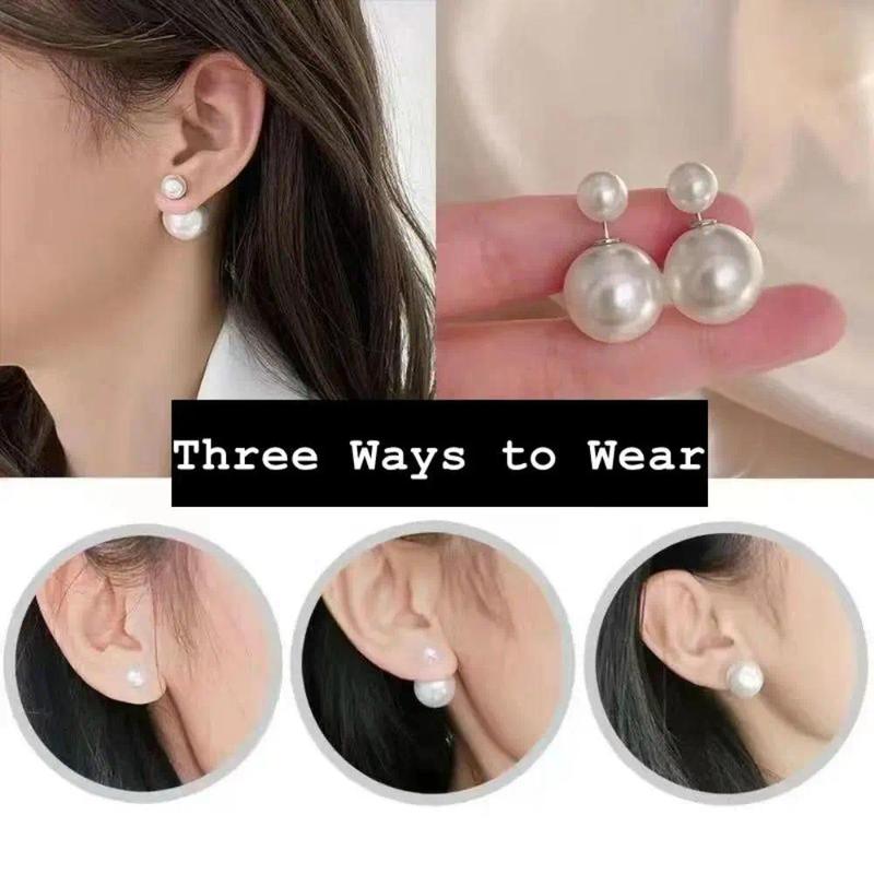Product Introduction of Bông Tai Đinh tán Ngọc Trai Sáng Bóng Hai Mặt, Phong Cách Hàn Quốc, Thanh Lịch, Dành Cho Nữ, Thiết Kế Tinh Tế Đơn Giản, Thích Hợp Cho Tiệc Cưới, Đồ Trang Sức, 5 Đôi 16
