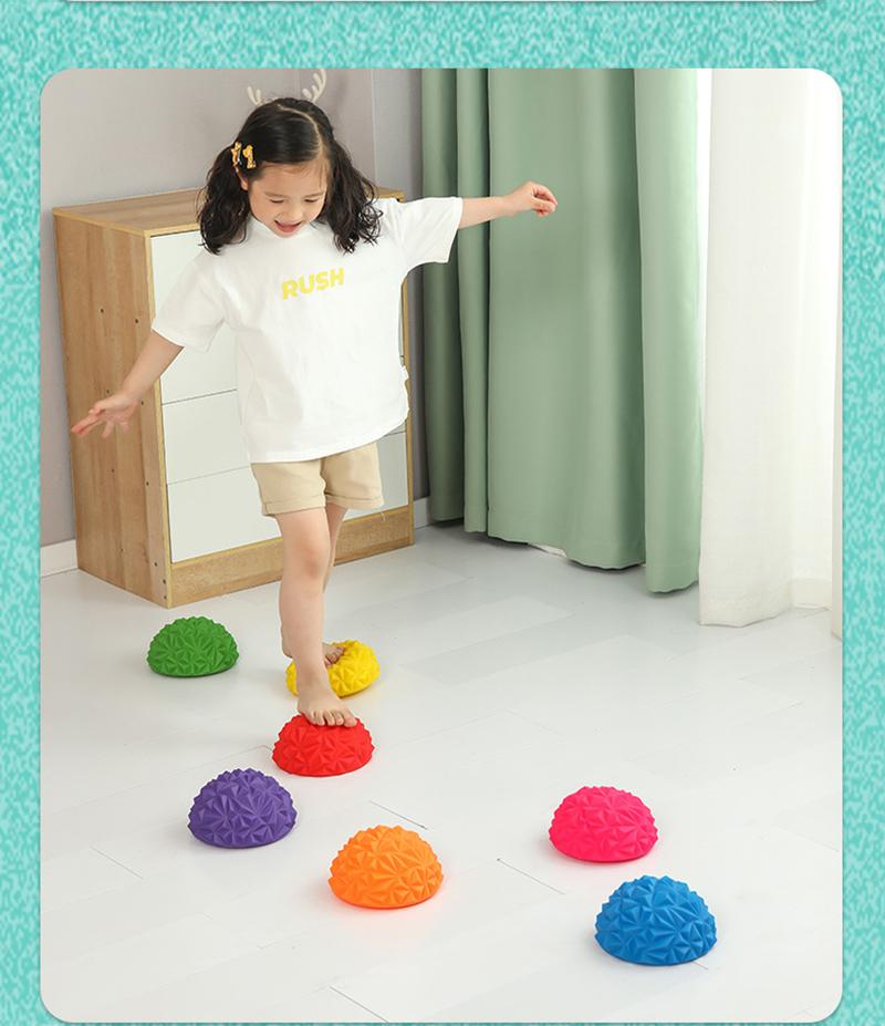 Product Introduction of Children Inflatable Sensory Cushion Sports Toys Stepping Balance Stones Training Massage Ball PVC Sensorial Autismo Social Games 18