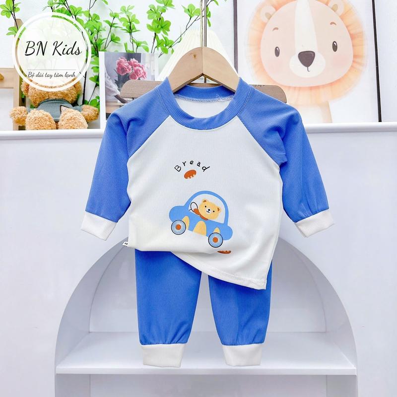 Đồ bộ TAY DÀI cho bé- đồ bộ thun tăm loại 1 cho bé đi học đi chơi- set bộ bé trai Suits & Sets Sandal nỉ jean 6