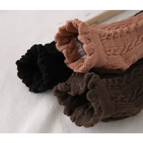 BISA COD K5733 Kaos Kaki Wanita 3D / Kaos Kaki Pendek Import Semata Kaki Katun Lembut Panjang Stocking Hitam 5