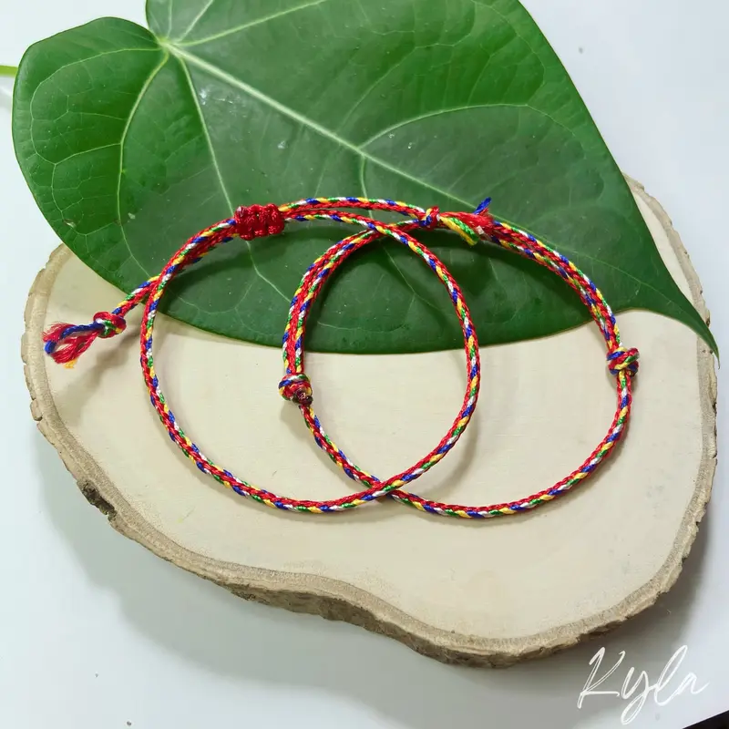 Vòng tay dây ngũ sắc tây tạng mang lại may mắn 0
