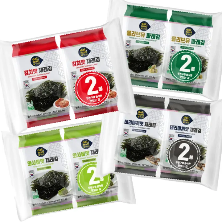 HALAL Dalnuri Seaweed Series Kimchi/ Original/ Teriyaki/ Wasabi 3g*2pkt
