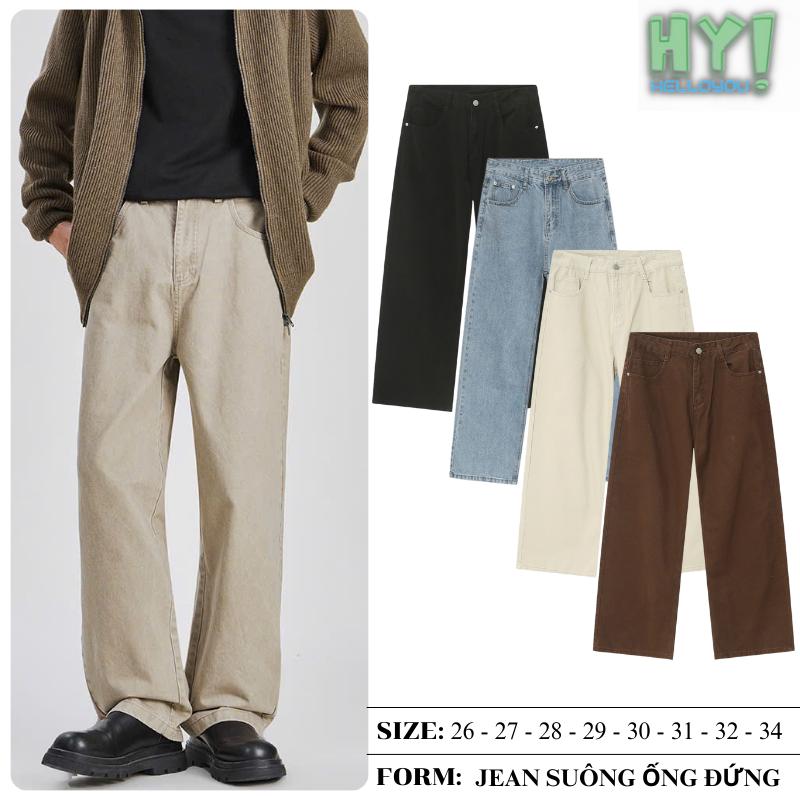 DEAL MỞ BÁN x HELLOYOU ALL WIDE STRAIGHT JEANS - Quần jeans ống đứng Form Unisex nam nữ Menswear Ong Pants Có Túi
